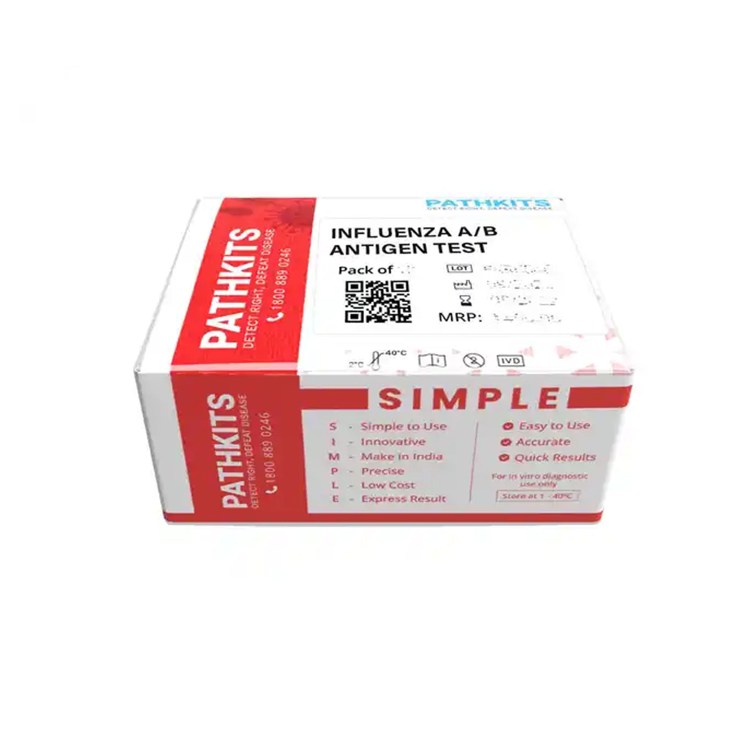 Pathkits Simple Influenza A B Antigen Test Kit Pack Of 25 Tests PKRK046 Seelingo In First